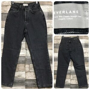 Everlane The Curvy 90’s Cheeky Straight Jeans Women’s 26 Gray Black (Inseam 26)